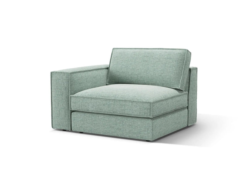 Pola Modulares 1-Sitzer Sofa Sitzelement, Linke Seite, aus Strukturierter Stoff in Minze (BABEL SAFIRA), 103x118 cm von Micadoni – Bild 3