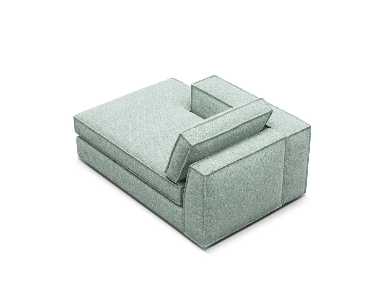 Pola Modulares 1-Sitzer Sofa Sitzelement, Linke Seite, aus Strukturierter Stoff in Minze (BABEL SAFIRA), 103x158 cm von Micadoni – Bild 4