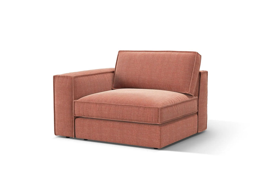 Pola Modulares 1-Sitzer Sofa Sitzelement, Linke Seite, aus Strukturierter Stoff in Red (BABEL RED), 103x118 cm von Micadoni – Bild 3