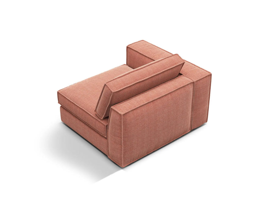 Pola Modulares 1-Sitzer Sofa Sitzelement, Linke Seite, aus Strukturierter Stoff in Red (BABEL RED), 103x118 cm von Micadoni – Bild 4