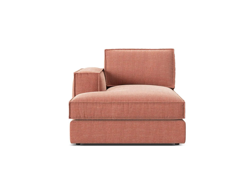Pola Modulares 1-Sitzer Sofa Sitzelement, Linke Seite, aus Strukturierter Stoff in Red (BABEL RED), 103x158 cm von Micadoni – Bild 1