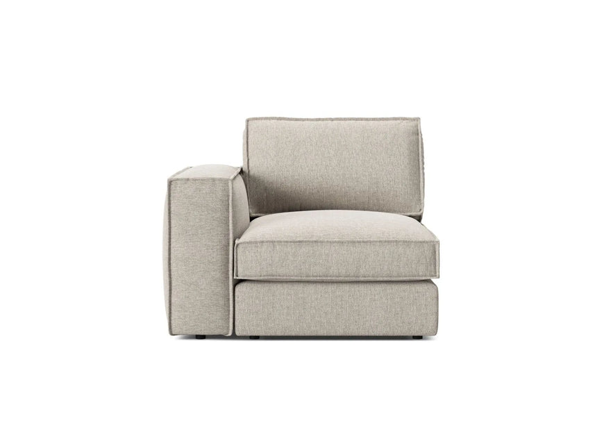 Pola Modulares 1-Sitzer Sofa Sitzelement, Linke Seite, aus Strukturierter Stoff in Sand (BABEL SAND), 103x103 cm von Micadoni – Bild 1