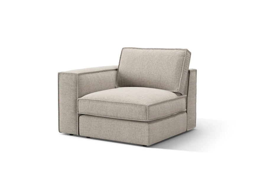 Pola Modulares 1-Sitzer Sofa Sitzelement, Linke Seite, aus Strukturierter Stoff in Sand (BABEL SAND), 103x103 cm von Micadoni – Bild 3
