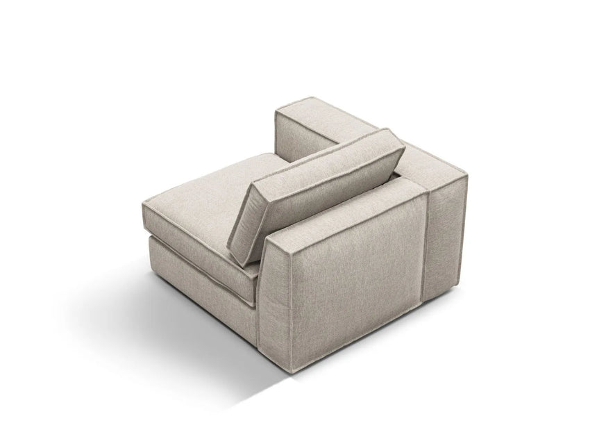 Pola Modulares 1-Sitzer Sofa Sitzelement, Linke Seite, aus Strukturierter Stoff in Sand (BABEL SAND), 103x103 cm von Micadoni – Bild 4