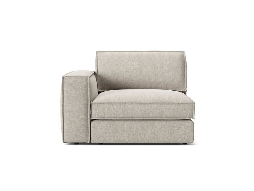 Pola Modulares 1-Sitzer Sofa Sitzelement, Linke Seite, aus Strukturierter Stoff in Sand (BABEL SAND), 103x118 cm von Micadoni – Bild 1