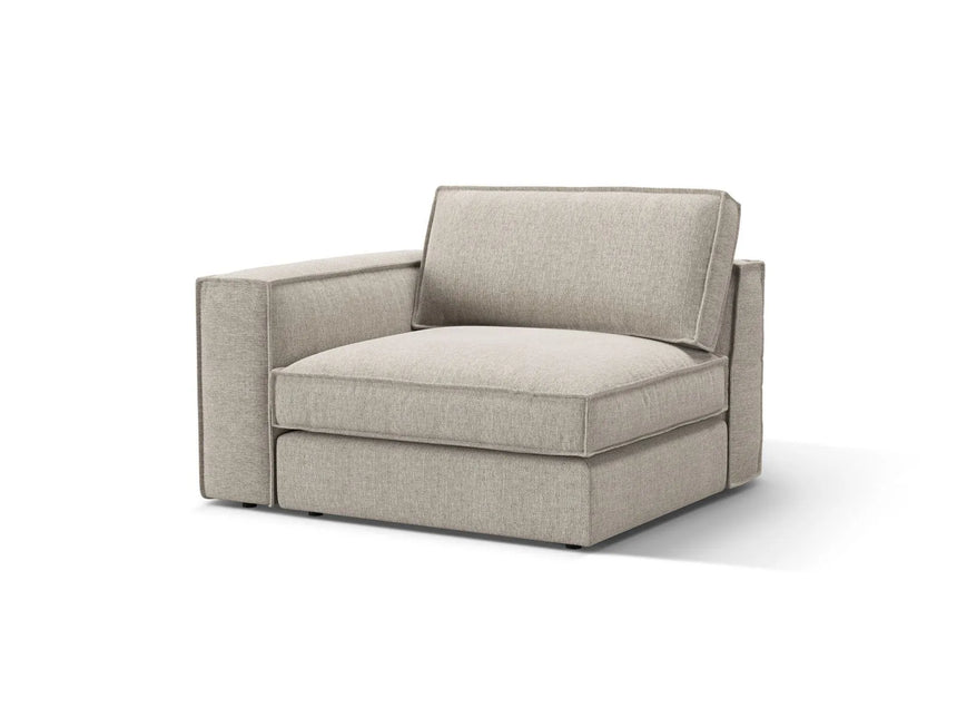 Pola Modulares 1-Sitzer Sofa Sitzelement, Linke Seite, aus Strukturierter Stoff in Sand (BABEL SAND), 103x118 cm von Micadoni – Bild 3