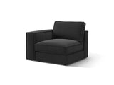 Pola Modulares 1-Sitzer Sofa Sitzelement, Linke Seite, aus Strukturierter Stoff in Schwarz (BABEL BLACK), 103x103 cm von Micadoni – Bild 3