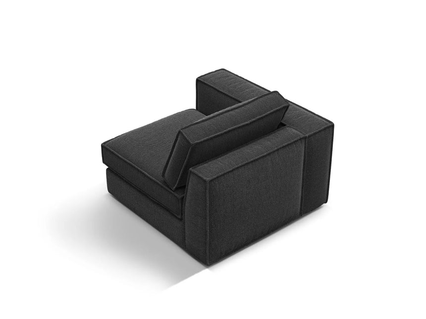 Pola Modulares 1-Sitzer Sofa Sitzelement, Linke Seite, aus Strukturierter Stoff in Schwarz (BABEL BLACK), 103x103 cm von Micadoni – Bild 4