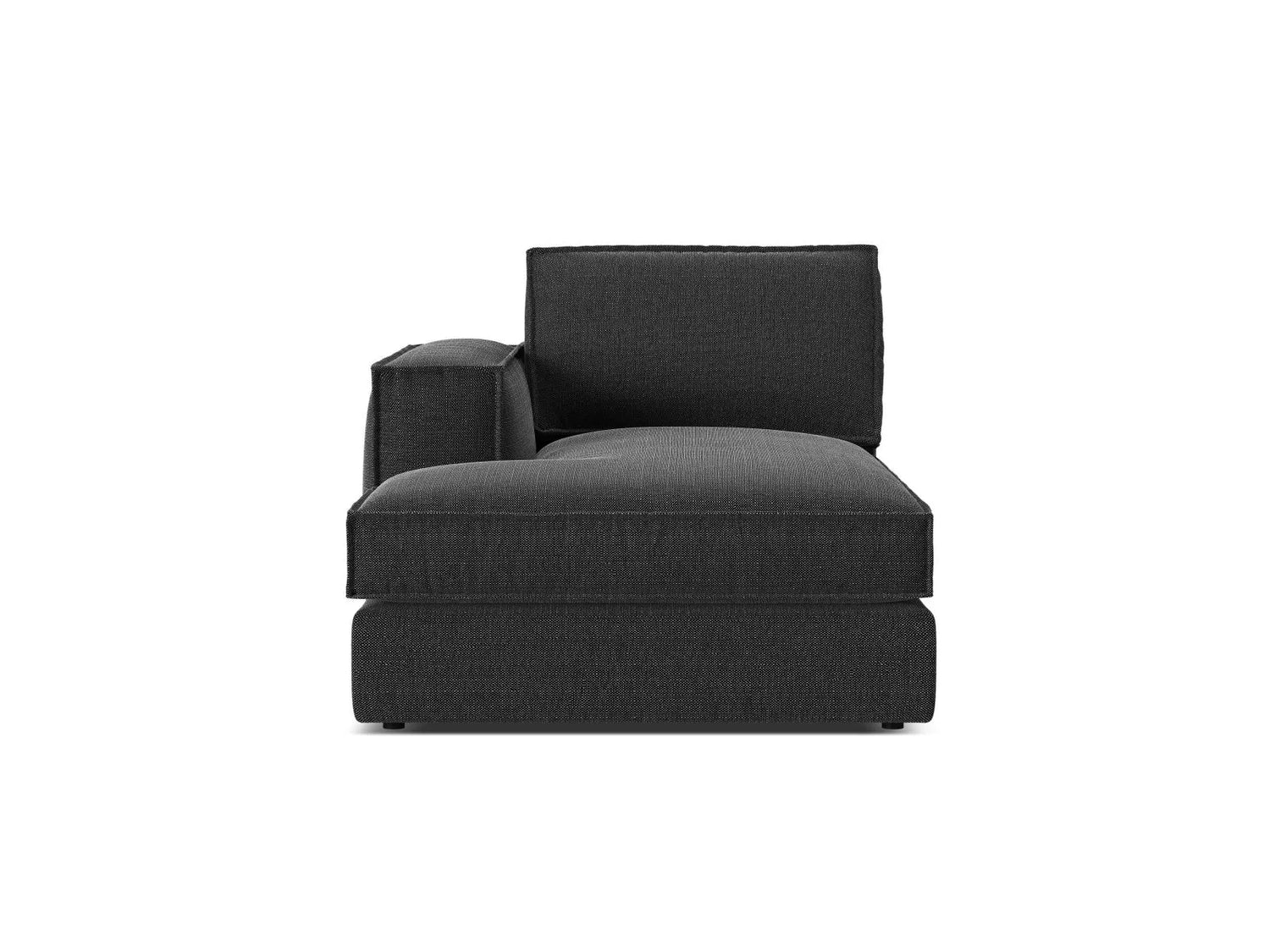 Pola Modulares 1-Sitzer Sofa Sitzelement, Linke Seite, aus Strukturierter Stoff in Schwarz (BABEL BLACK), 103x158 cm von Micadoni – Bild 1