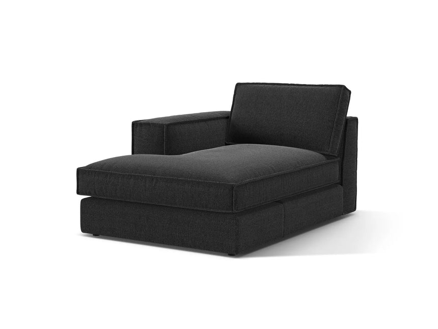 Pola Modulares 1-Sitzer Sofa Sitzelement, Linke Seite, aus Strukturierter Stoff in Schwarz (BABEL BLACK), 103x158 cm von Micadoni – Bild 3