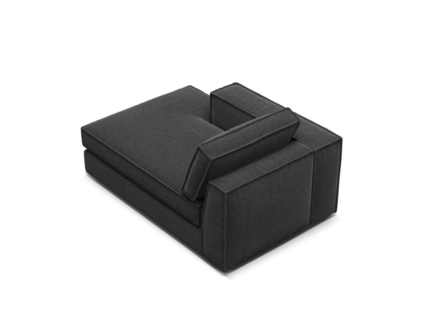 Pola Modulares 1-Sitzer Sofa Sitzelement, Linke Seite, aus Strukturierter Stoff in Schwarz (BABEL BLACK), 103x158 cm von Micadoni – Bild 4