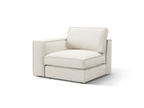 Pola Modulares 1-Sitzer Sofa Sitzelement, Linke Seite, aus Strukturierter Stoff in Weiß (BABEL WHITE), 103x103 cm von Micadoni – Bild 3