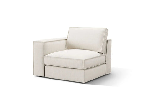 Pola Modulares 1-Sitzer Sofa Sitzelement, Linke Seite, aus Strukturierter Stoff in Weiß (BABEL WHITE), 103x103 cm von Micadoni – Bild 3