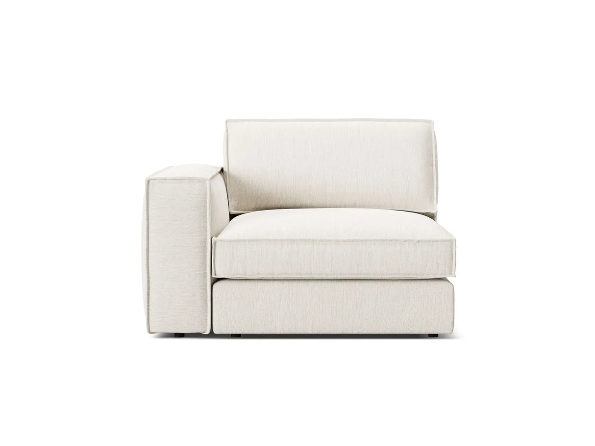Pola Modulares 1-Sitzer Sofa Sitzelement, Linke Seite, aus Strukturierter Stoff in Weiß (BABEL WHITE), 103x118 cm von Micadoni – Bild 1