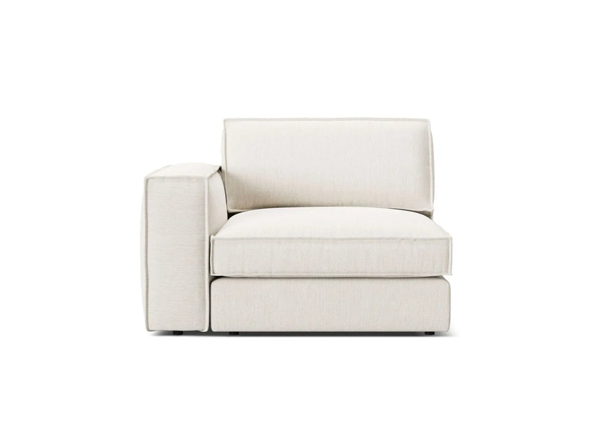 Pola Modulares 1-Sitzer Sofa Sitzelement, Linke Seite, aus Strukturierter Stoff in Weiß (BABEL WHITE), 103x118 cm von Micadoni – Bild 1