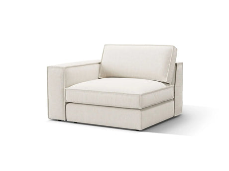 Pola Modulares 1-Sitzer Sofa Sitzelement, Linke Seite, aus Strukturierter Stoff in Weiß (BABEL WHITE), 103x118 cm von Micadoni – Bild 3
