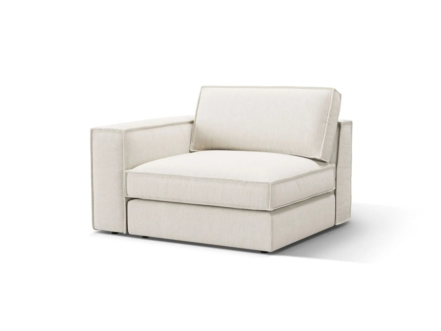 Pola Modulares 1-Sitzer Sofa Sitzelement, Linke Seite, aus Strukturierter Stoff in Weiß (BABEL WHITE), 103x118 cm von Micadoni – Bild 3