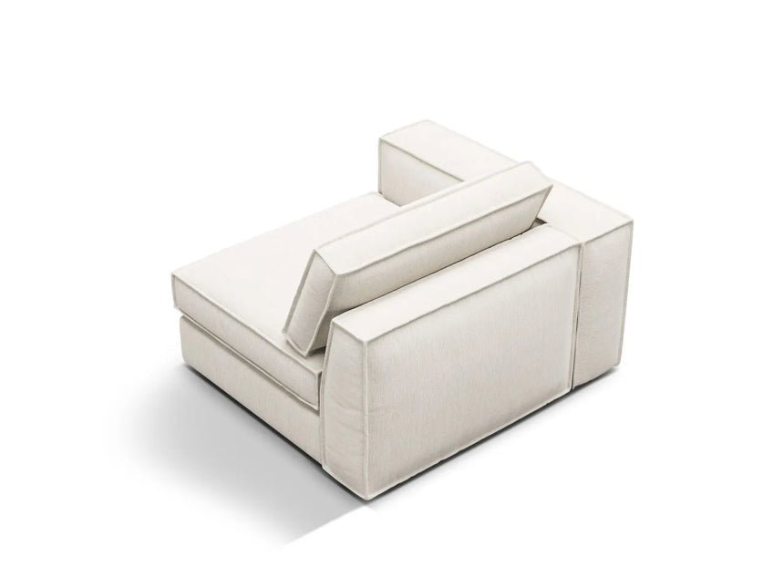Pola Modulares 1-Sitzer Sofa Sitzelement, Linke Seite, aus Strukturierter Stoff in Weiß (BABEL WHITE), 103x118 cm von Micadoni – Bild 4