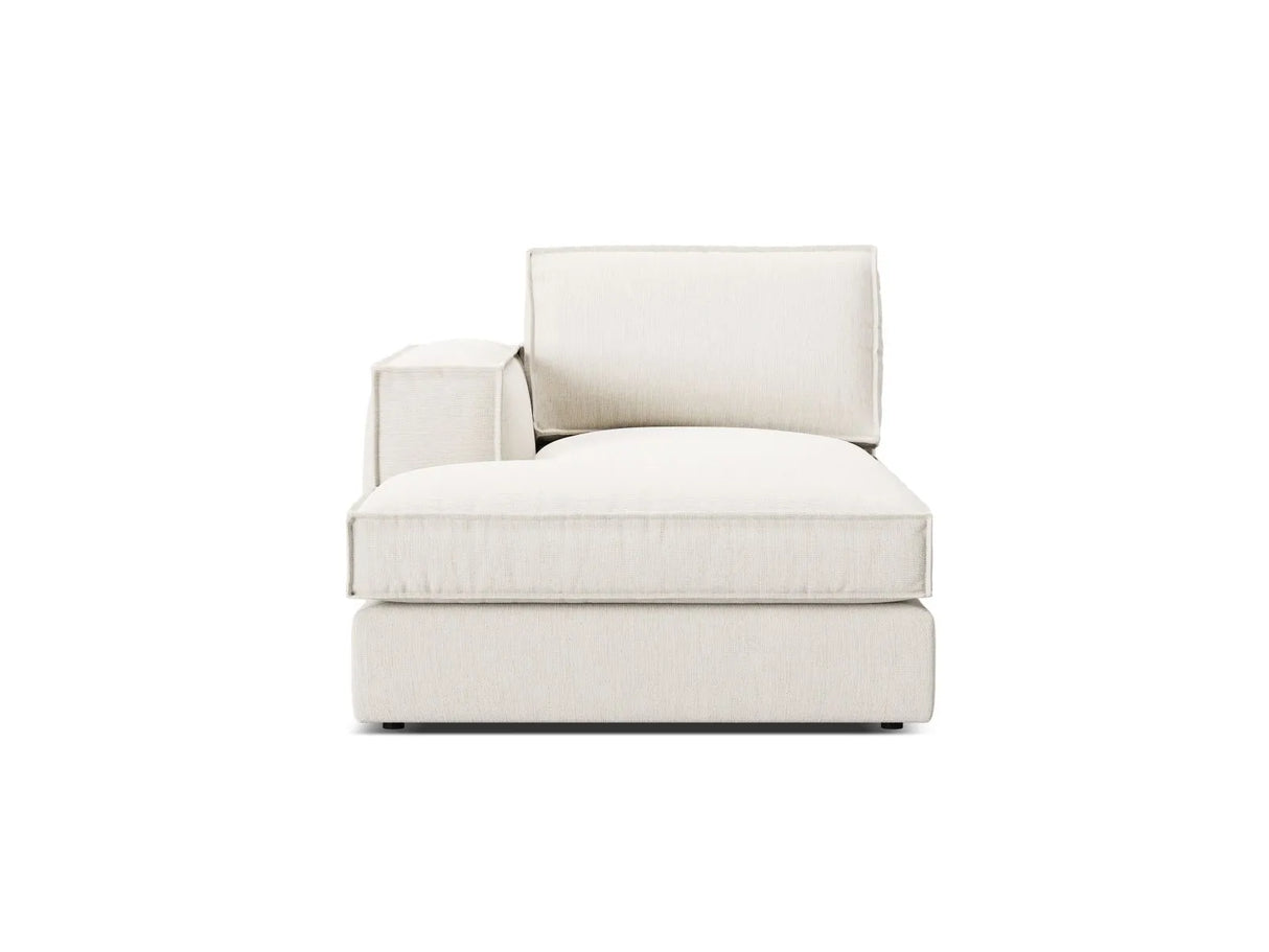 Pola Modulares 1-Sitzer Sofa Sitzelement, Linke Seite, aus Strukturierter Stoff in Weiß (BABEL WHITE), 103x158 cm von Micadoni – Bild 1
