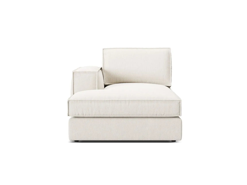 Pola Modulares 1-Sitzer Sofa Sitzelement, Linke Seite, aus Strukturierter Stoff in Weiß (BABEL WHITE), 103x158 cm von Micadoni – Bild 1