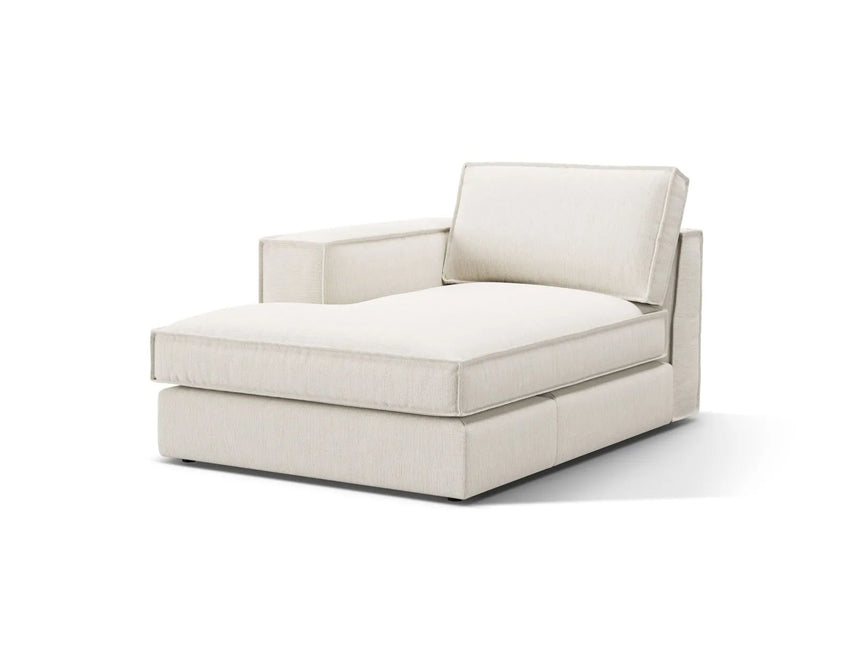 Pola Modulares 1-Sitzer Sofa Sitzelement, Linke Seite, aus Strukturierter Stoff in Weiß (BABEL WHITE), 103x158 cm von Micadoni – Bild 3