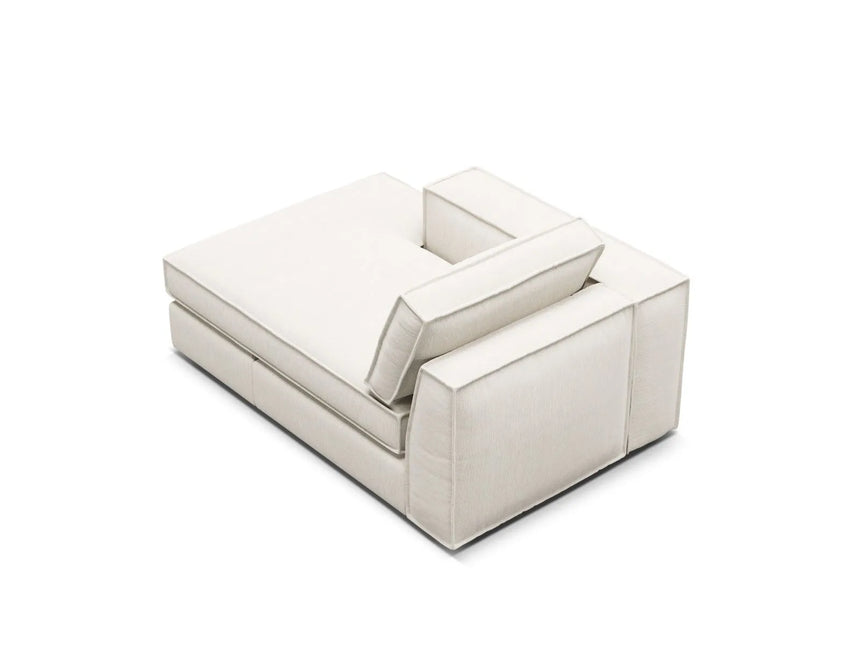 Pola Modulares 1-Sitzer Sofa Sitzelement, Linke Seite, aus Strukturierter Stoff in Weiß (BABEL WHITE), 103x158 cm von Micadoni – Bild 4