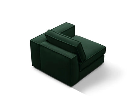 Pola Modulares 1-Sitzer Sofa Sitzelement, Rechte Seite, aus Samt in Flaschengrün (Salvador 7), 103x103 cm von Micadoni – Bild 4