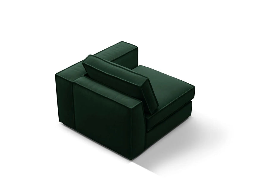 Pola Modulares 1-Sitzer Sofa Sitzelement, Rechte Seite, aus Samt in Flaschengrün (Salvador 7), 103x103 cm von Micadoni – Bild 4