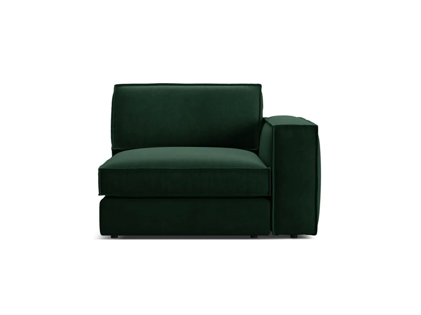 Pola Modulares 1-Sitzer Sofa Sitzelement, Rechte Seite, aus Samt in Flaschengrün (Salvador 7), 103x118 cm von Micadoni – Bild 1