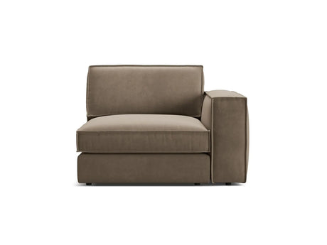 Pola Modulares 1-Sitzer Sofa Sitzelement, Rechte Seite, aus Samt in Grau-Braun (Salvador 3), 103x118 cm von Micadoni – Bild 1