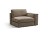 Pola Modulares 1-Sitzer Sofa Sitzelement, Rechte Seite, aus Samt in Grau-Braun (Salvador 3), 103x118 cm von Micadoni – Bild 3