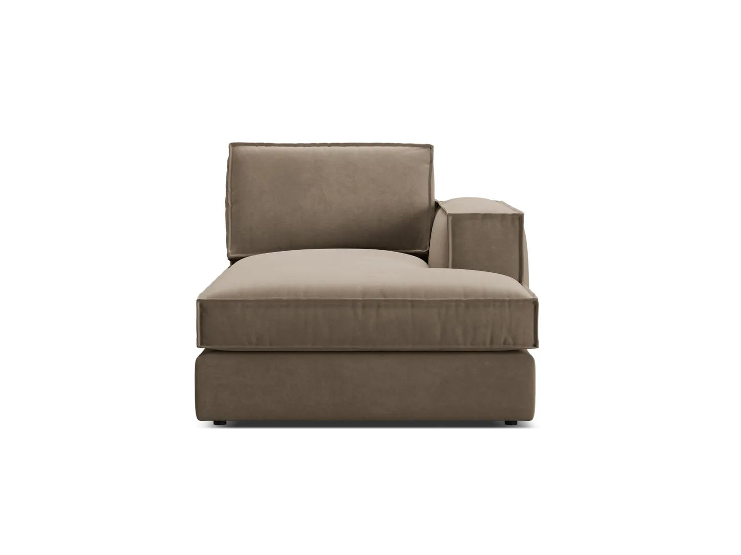 Pola Modulares 1-Sitzer Sofa Sitzelement, Rechte Seite, aus Samt in Grau-Braun (Salvador 3), 103x158 cm von Micadoni – Bild 1