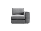 Pola Modulares 1-Sitzer Sofa Sitzelement, Rechte Seite, aus Samt in Grau (Salvador 17), 103x103 cm von Micadoni – Bild 1