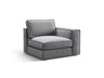 Pola Modulares 1-Sitzer Sofa Sitzelement, Rechte Seite, aus Samt in Grau (Salvador 17), 103x103 cm von Micadoni – Bild 3