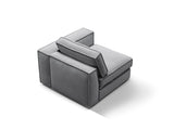 Pola Modulares 1-Sitzer Sofa Sitzelement, Rechte Seite, aus Samt in Grau (Salvador 17), 103x103 cm von Micadoni – Bild 4