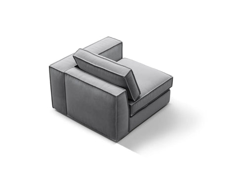 Pola Modulares 1-Sitzer Sofa Sitzelement, Rechte Seite, aus Samt in Grau (Salvador 17), 103x103 cm von Micadoni – Bild 4