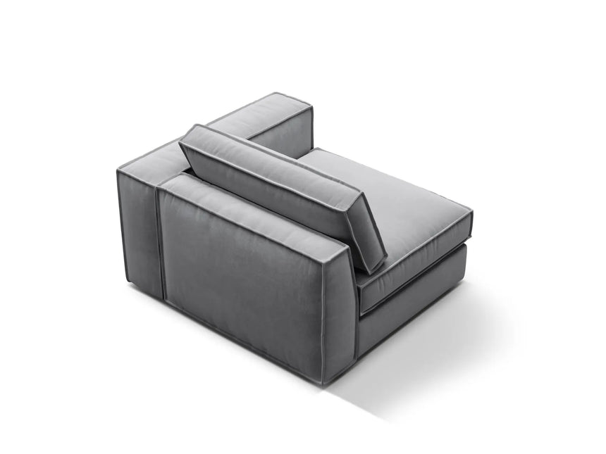 Pola Modulares 1-Sitzer Sofa Sitzelement, Rechte Seite, aus Samt in Grau (Salvador 17), 103x118 cm von Micadoni – Bild 4