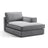 Pola Modulares 1-Sitzer Sofa Sitzelement, Rechte Seite, aus Samt in Grau (Salvador 17), 103x158 cm von Micadoni – Bild 3