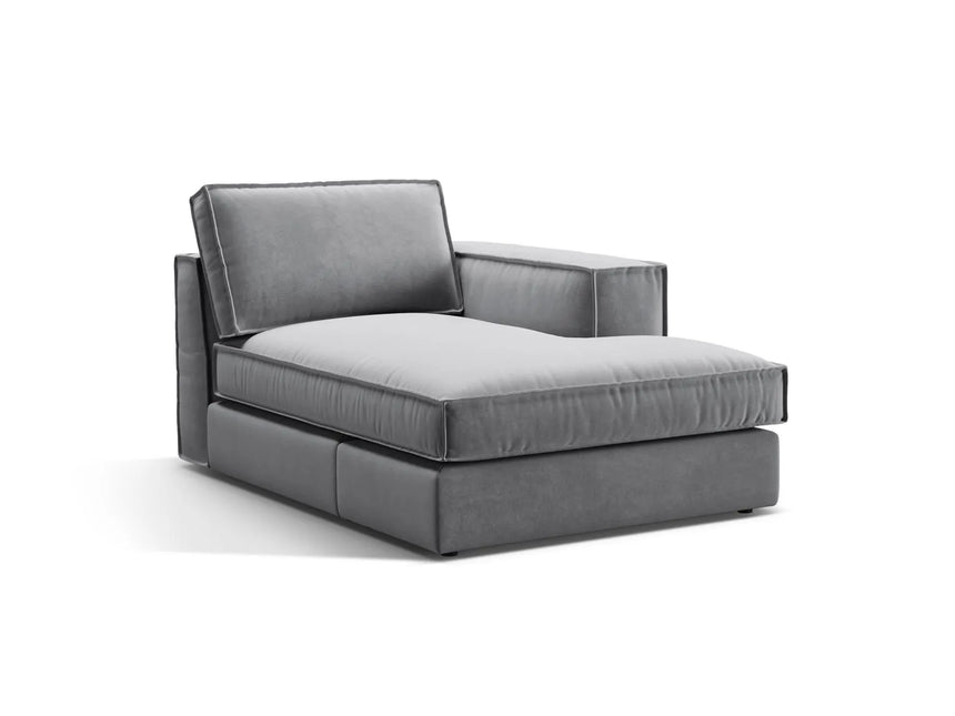 Pola Modulares 1-Sitzer Sofa Sitzelement, Rechte Seite, aus Samt in Grau (Salvador 17), 103x158 cm von Micadoni – Bild 3