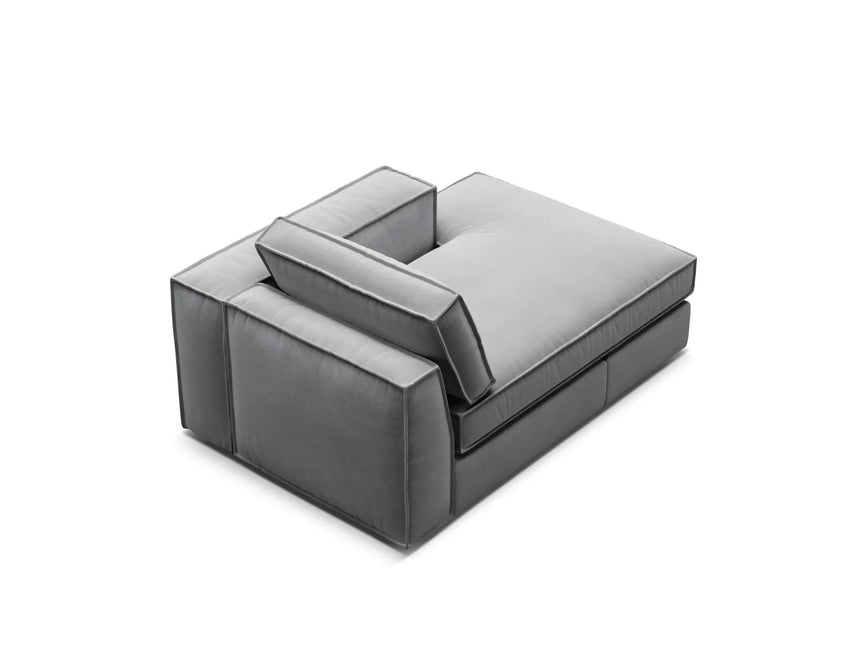 Pola Modulares 1-Sitzer Sofa Sitzelement, Rechte Seite, aus Samt in Grau (Salvador 17), 103x158 cm von Micadoni – Bild 4