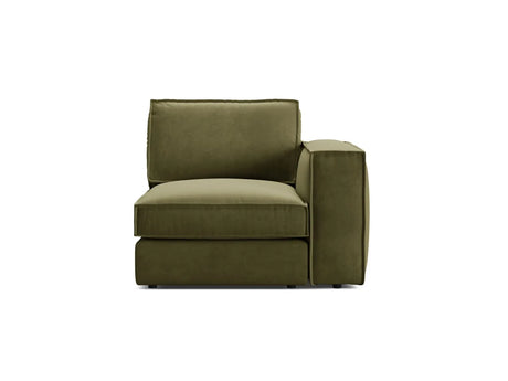 Pola Modulares 1-Sitzer Sofa Sitzelement, Rechte Seite, aus Samt in Grün (Salvador 8), 103x103 cm von Micadoni – Bild 1