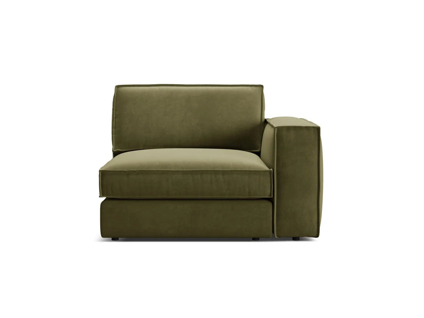 Pola Modulares 1-Sitzer Sofa Sitzelement, Rechte Seite, aus Samt in Grün (Salvador 8), 103x118 cm von Micadoni – Bild 1
