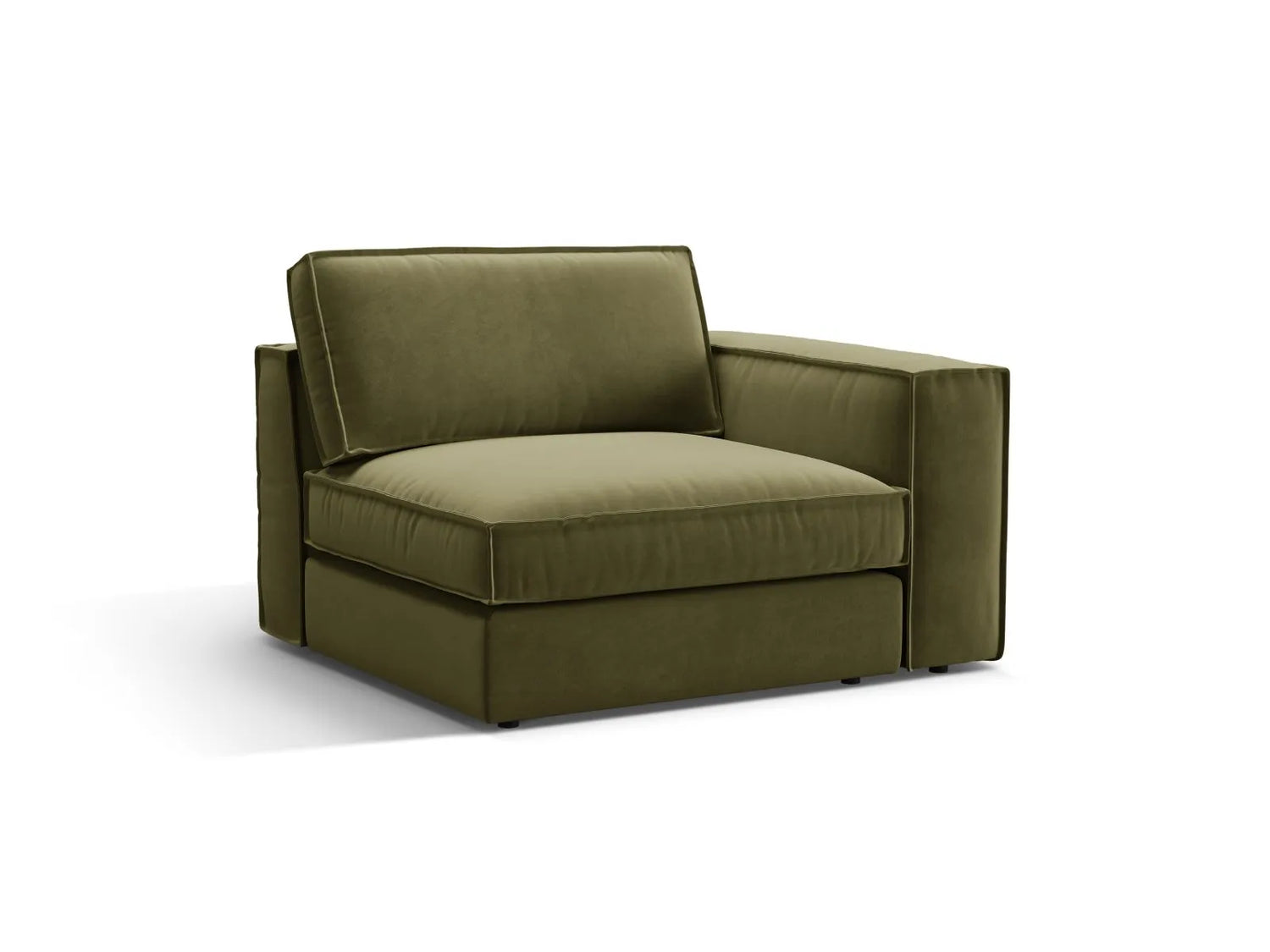 Pola Modulares 1-Sitzer Sofa Sitzelement, Rechte Seite, aus Samt in Grün (Salvador 8), 103x118 cm von Micadoni – Bild 3
