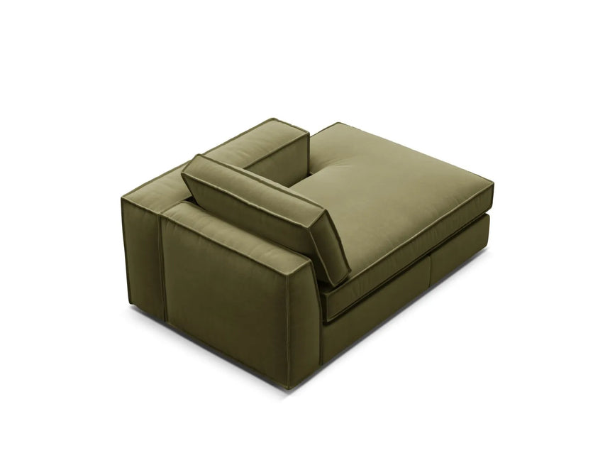 Pola Modulares 1-Sitzer Sofa Sitzelement, Rechte Seite, aus Samt in Grün (Salvador 8), 103x158 cm von Micadoni – Bild 4