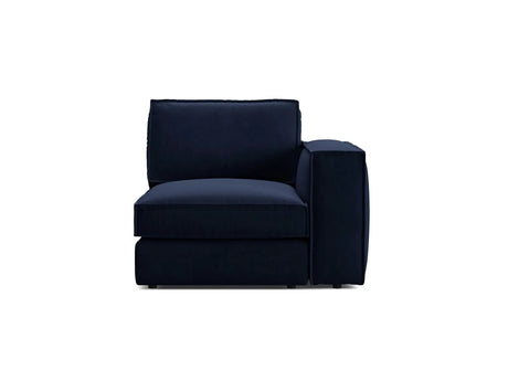Pola Modulares 1-Sitzer Sofa Sitzelement, Rechte Seite, aus Samt in Königsblau (Salvador 5), 103x103 cm von Micadoni – Bild 1
