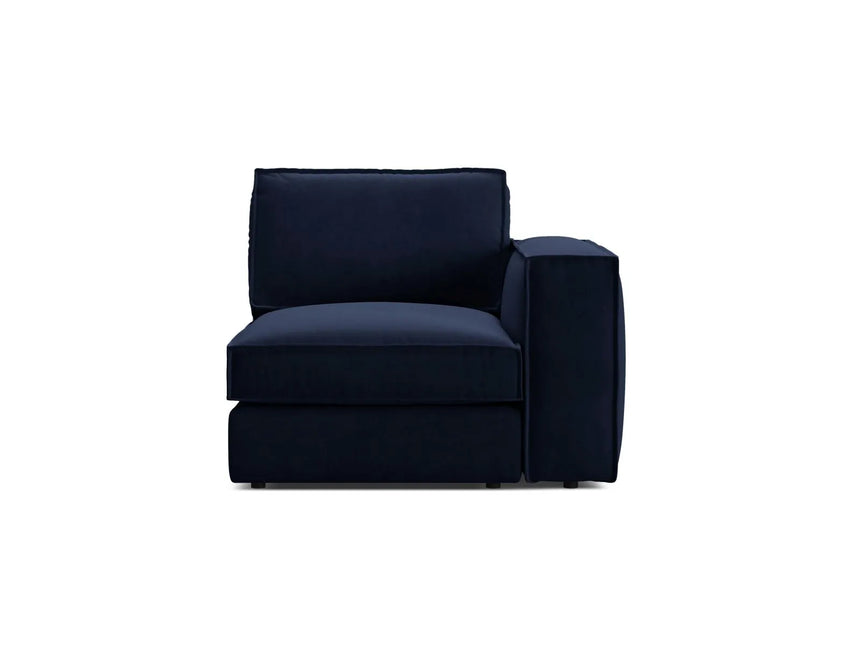 Pola Modulares 1-Sitzer Sofa Sitzelement, Rechte Seite, aus Samt in Königsblau (Salvador 5), 103x103 cm von Micadoni – Bild 1