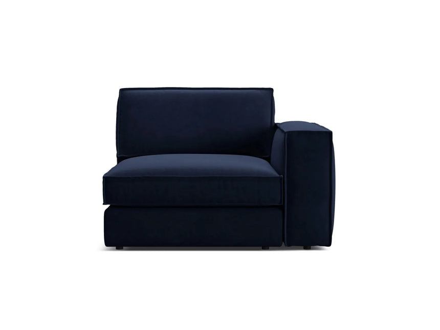 Pola Modulares 1-Sitzer Sofa Sitzelement, Rechte Seite, aus Samt in Königsblau (Salvador 5), 103x118 cm von Micadoni – Bild 1