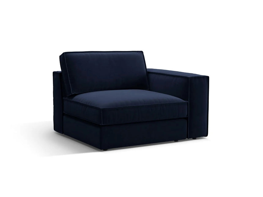 Pola Modulares 1-Sitzer Sofa Sitzelement, Rechte Seite, aus Samt in Königsblau (Salvador 5), 103x118 cm von Micadoni – Bild 3