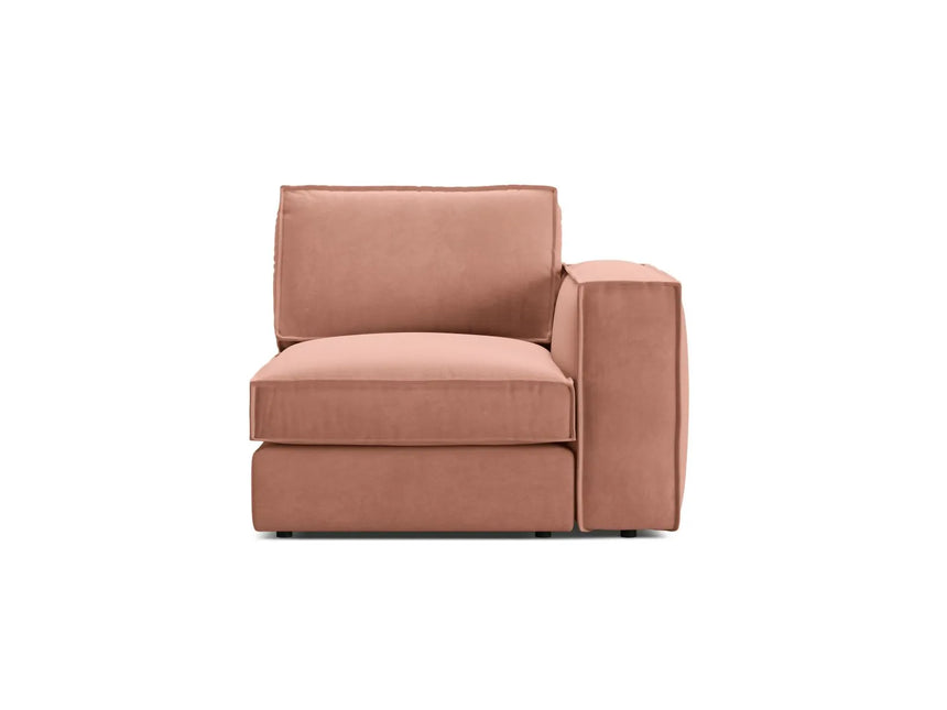 Pola Modulares 1-Sitzer Sofa Sitzelement, Rechte Seite, aus Samt in Rosa (Salvador 11), 103x103 cm von Micadoni – Bild 1
