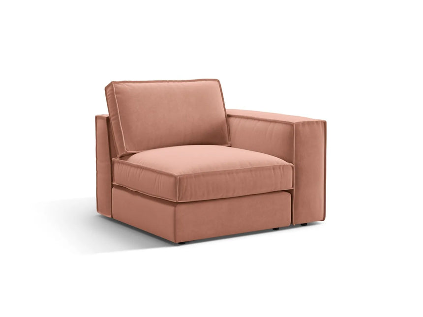 Pola Modulares 1-Sitzer Sofa Sitzelement, Rechte Seite, aus Samt in Rosa (Salvador 11), 103x103 cm von Micadoni – Bild 3